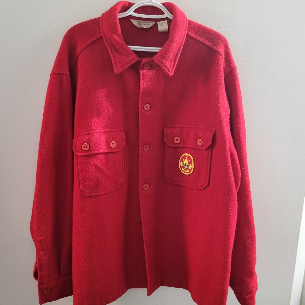 Vintage Boy Scouts Of America Jacket Men's Size XL Red Order Of The Arrow BSA
